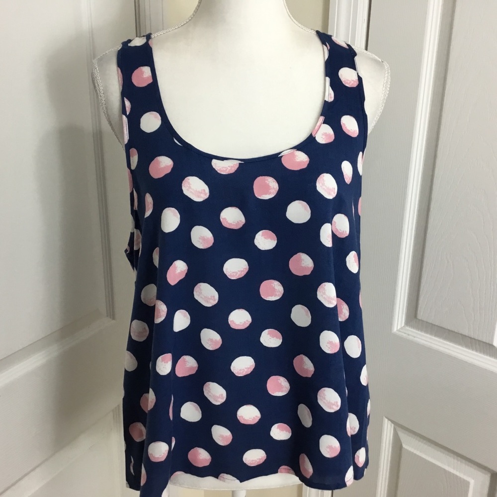 Tramp Blue Sleeveless Blouse with Back Zipper L